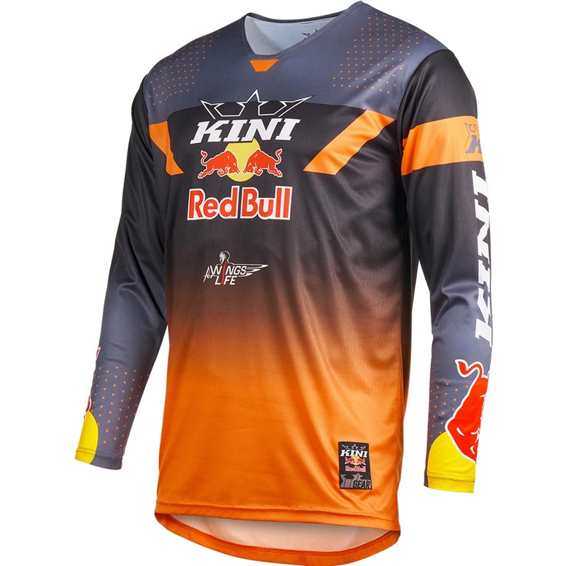 Motocrossshirt KINI Red Bull 2.0 MXC grijs-oranje