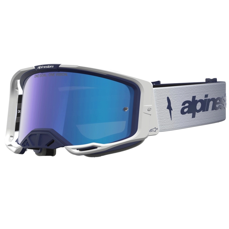 Alpinestars Vision 8 Amber blauw-witte motorcrossbril