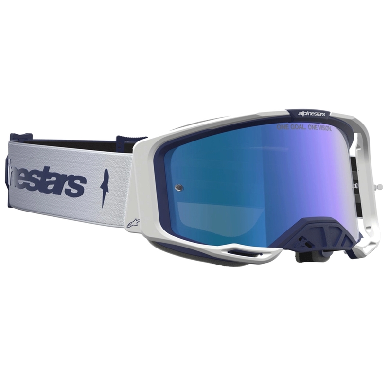 Alpinestars Vision 8 Amber blauw-witte motorcrossbril