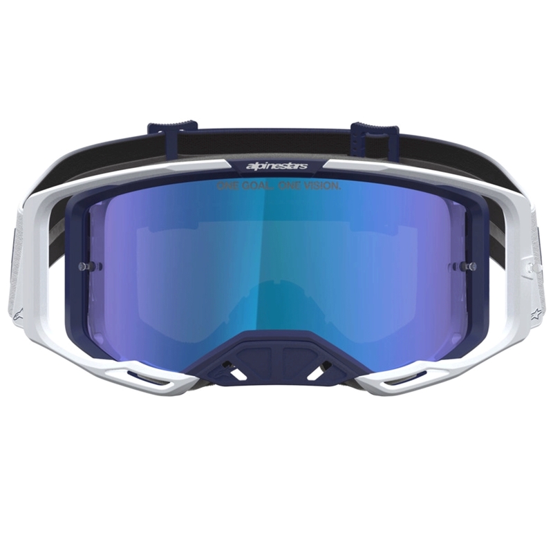 Alpinestars Vision 8 Amber blauw-witte motorcrossbril