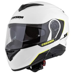 Cassida Compress 2.0 Refraction wit-zwart-fluo geel motorhelm