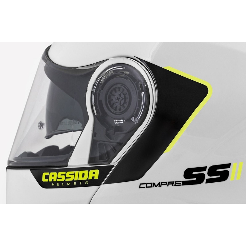 Cassida Compress 2.0 Refraction wit-zwart-fluo geel motorhelm