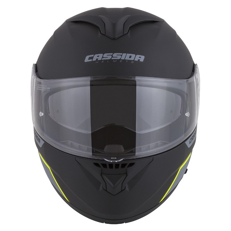 Cassida Compress 2.0 Refraction zwart-grijs-fluo geel opklapbare motorhelm uitverkoop