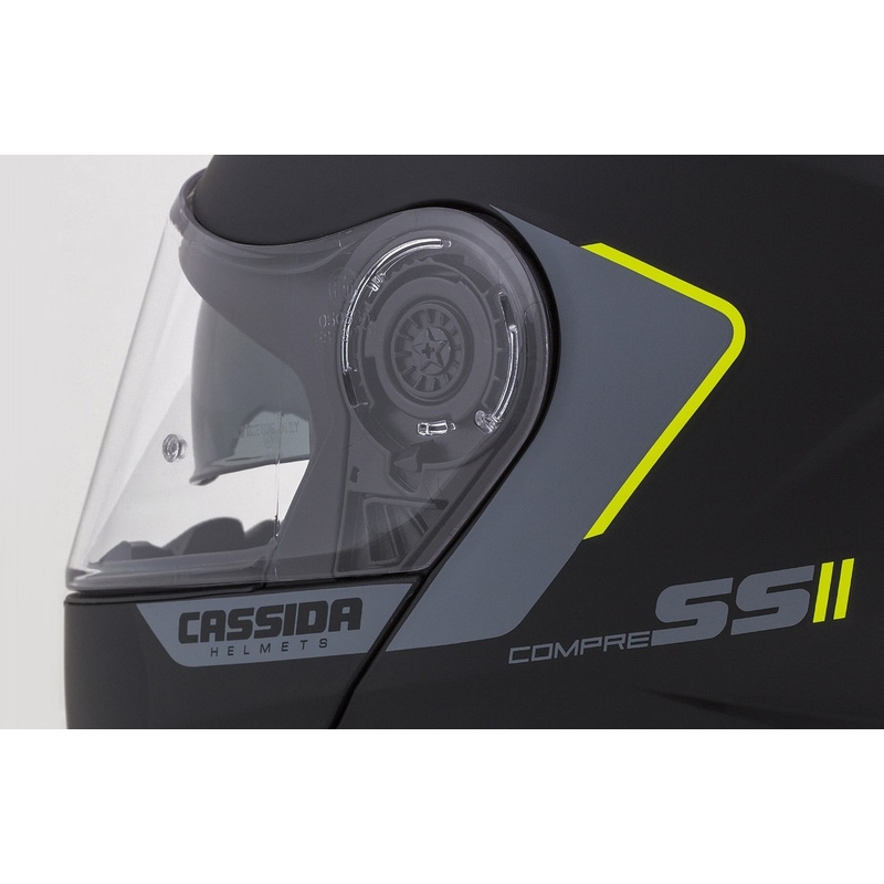 Cassida Compress 2.0 Refraction zwart-grijs-fluo geel opklapbare motorhelm uitverkoop