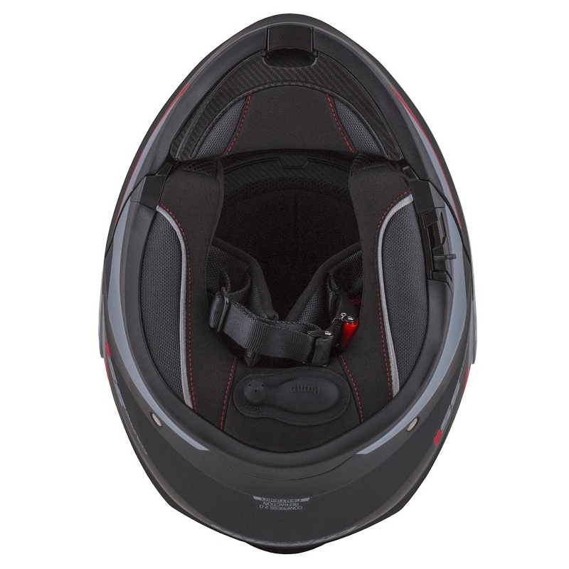 Vyklápěcí přilba na motorku Cassida Compress 2.0 Refraction černo-šedo-červená