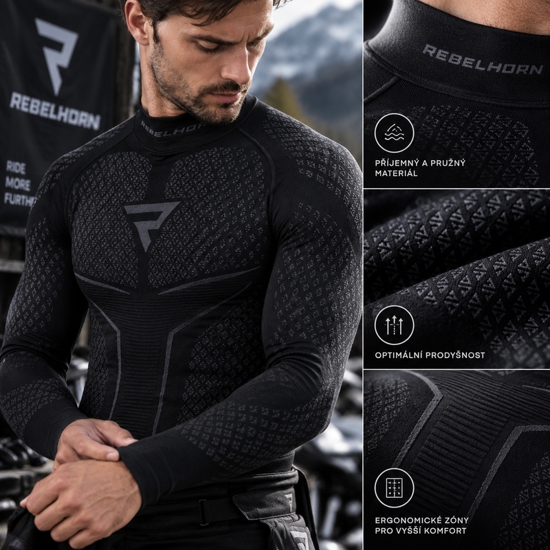 Rebelhorn Therm II zwart-grijs thermoshirt
