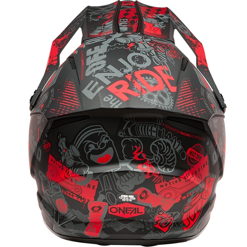 Motocrosshelm O'Neal 1SRS Vibrant matzwart-rood