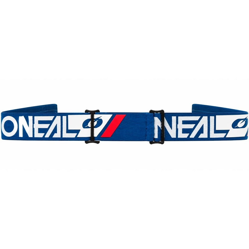 Motocrossbril O'Neal B-55 Cram blauw-wit met spiegelend blauw plexiglas