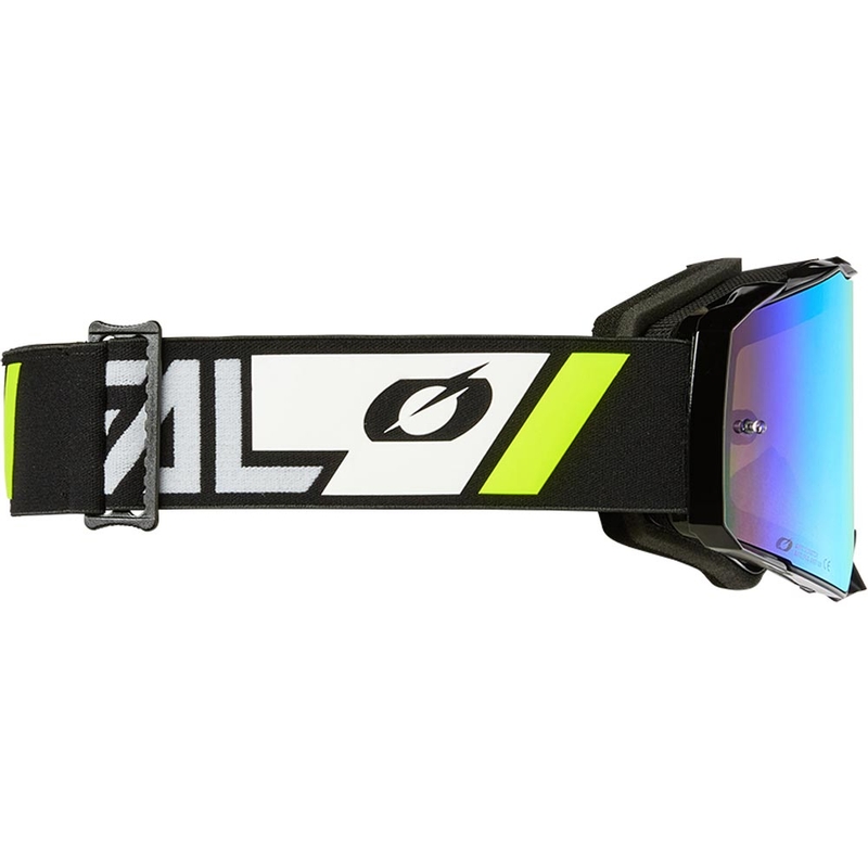 Motocrossbril O'Neal B-55 Cram zwart-wit met spiegelend goudkleurig plexiglas
