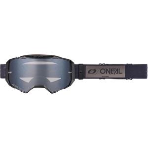 Motocrossbril O'Neal B-22 Core zwart-grijs met spiegelend zilverkleurig plexiglas