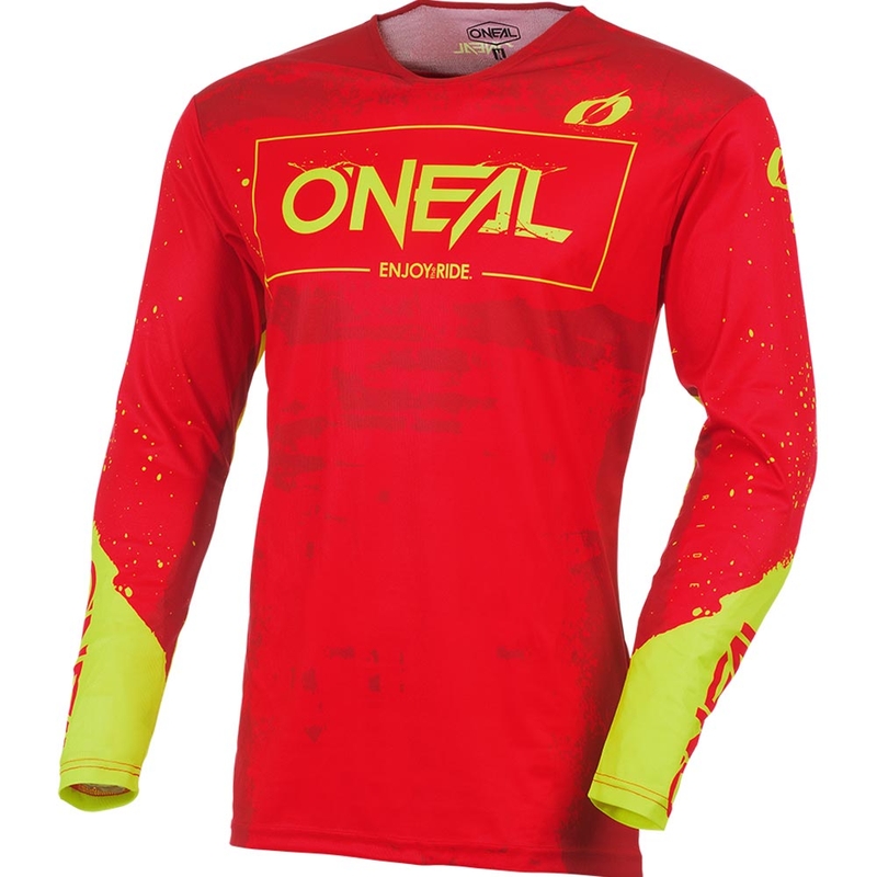 O'Neal Mayhem Paint rood-neongeel motorcrossshirt