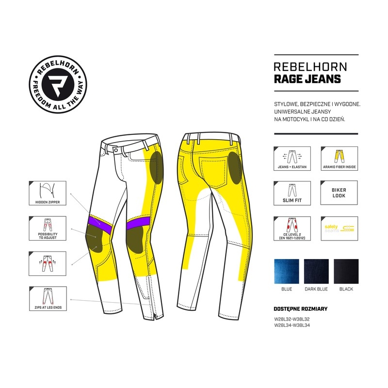 Rebelhorn Rage donkerblauwe motorjeans uitverkoop