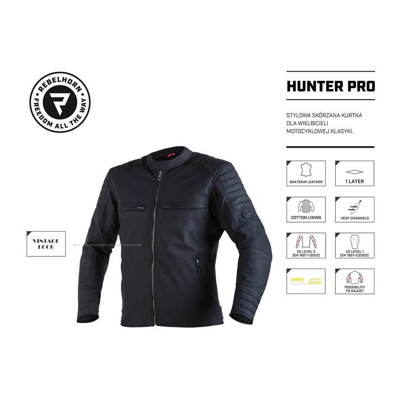 Rebelhorn Hunter Pro Zwart Motorjack uitverkoop