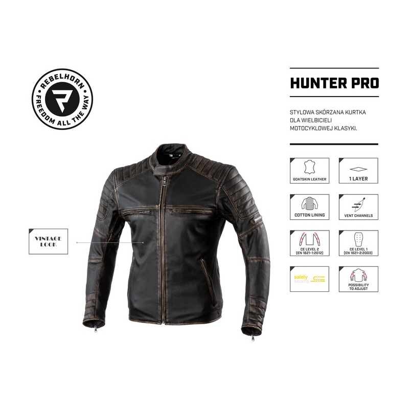 Rebelhorn Hunter Pro Vintage Bruin Motorjack uitverkoop