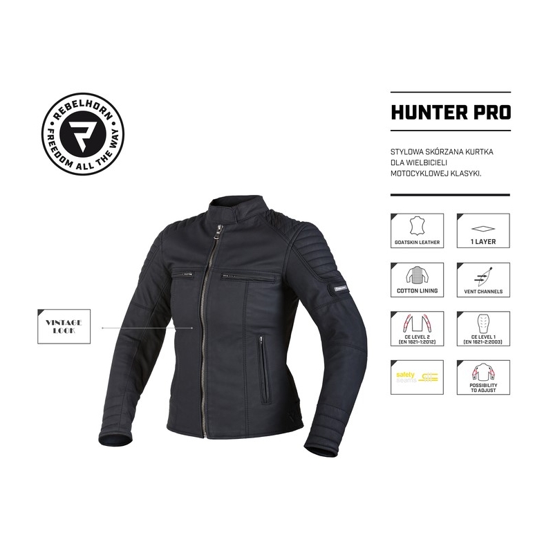 Rebelhorn Hunter Pro dames motorjack zwart uitverkoop