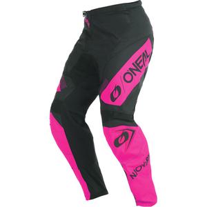 Motocrossbroek voor dames van O'Neal Element Racewear, zwart-roze.