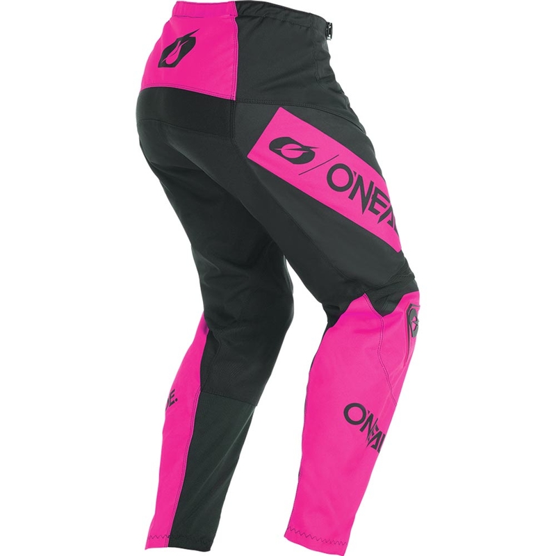 Motocrossbroek voor dames van O'Neal Element Racewear, zwart-roze.