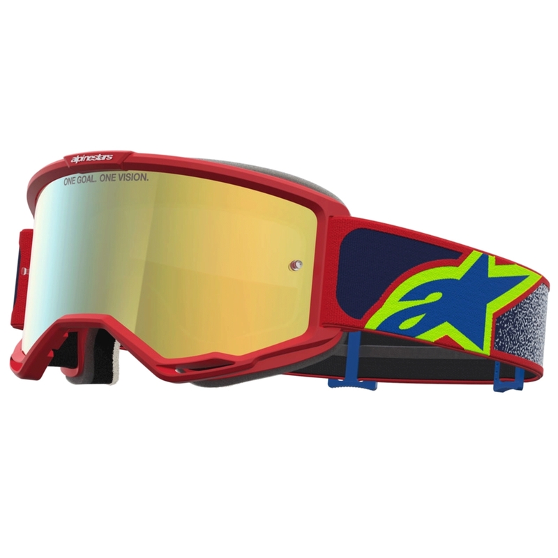 Alpinestars Vision 5 Drag motorcrossbril rood-blauw-fluorescent geel