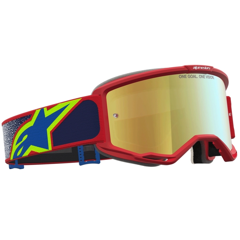 Alpinestars Vision 5 Drag motorcrossbril rood-blauw-fluorescent geel