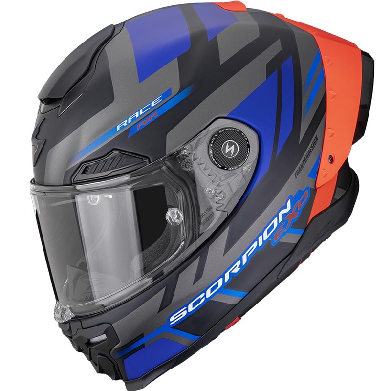Scorpion EXO-RACE Air Carbon Fury integraal motorhelm mat zwart-grijs-blauw