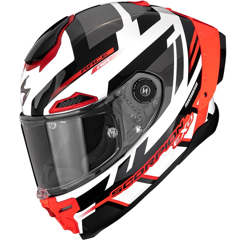 Scorpion EXO-RACE Air Carbon Fury integraalhelm voor motorfietsen, wit-zilver-rood