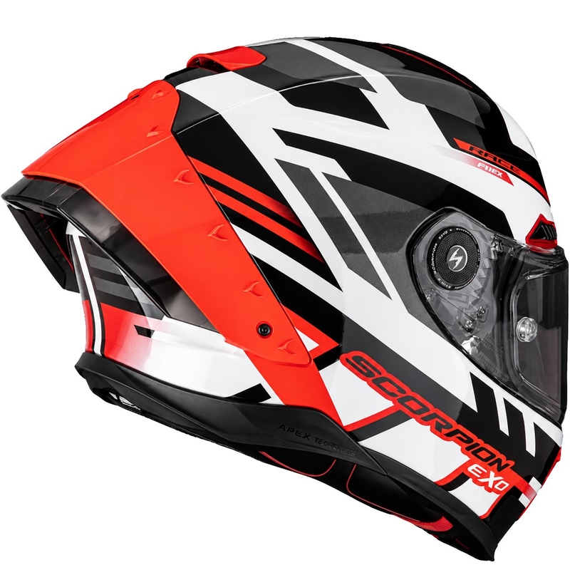 Scorpion EXO-RACE Air Carbon Fury integraalhelm voor motorfietsen, wit-zilver-rood