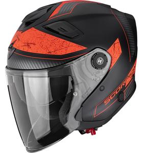 Scorpion EXO-GT Jet Crest open motorhelm matzwart-rood