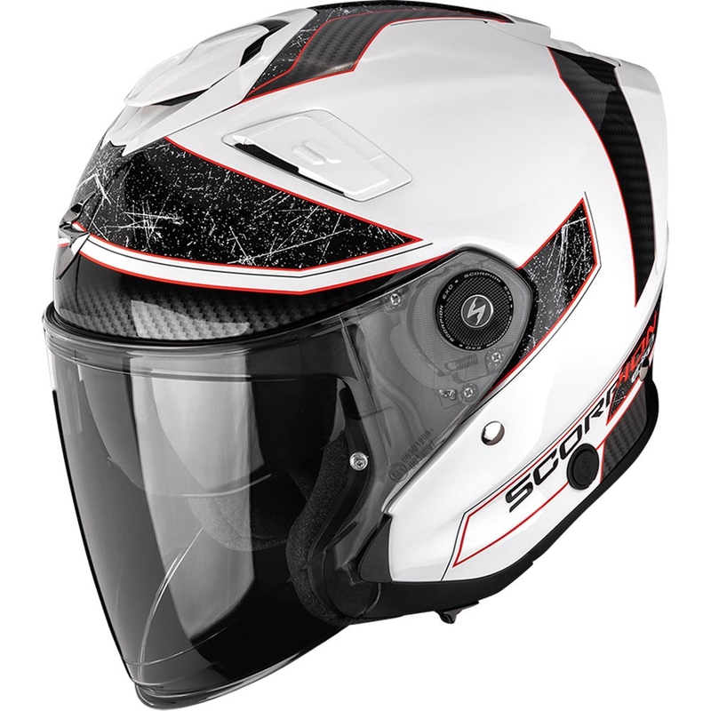 Scorpion EXO-GT Jet Crest open motorhelm wit-rood