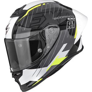 Scorpion EXO-R1 EVO II Air Surge integraal motorhelm zwart-wit-fluo geel