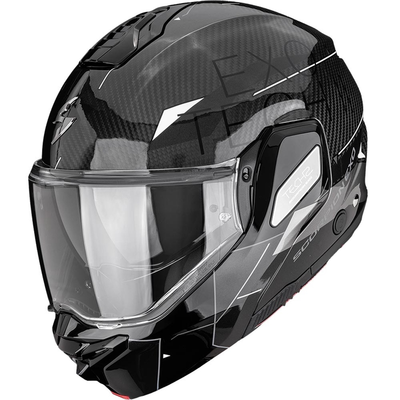 Scorpion EXO-TECH II Carbon Viator flip-up motorhelm zwart-zilver