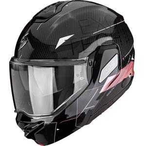 Scorpion EXO-TECH II Carbon Viator flip-up motorhelm zwart-roze