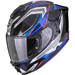 Scorpion EXO-1500 Carbon Air Hydro integraal motorhelm zwart-wit-blauw