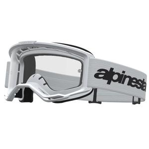 Alpinestars Vision 3 Wordmark motorcrossbril wit-zwart met transparant plexiglas
