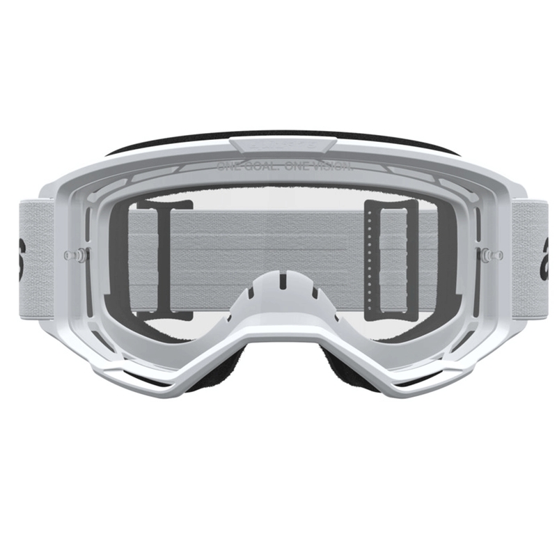 Alpinestars Vision 3 Wordmark motorcrossbril wit-zwart met transparant plexiglas