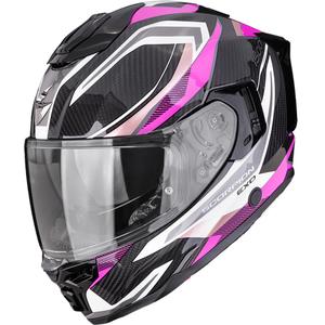 Scorpion EXO-1500 Carbon Air Hydro integraal motorhelm zwart-wit-roze