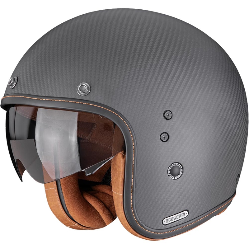 Scorpion Belfast II Carbon Solid open motorhelm, matzwart