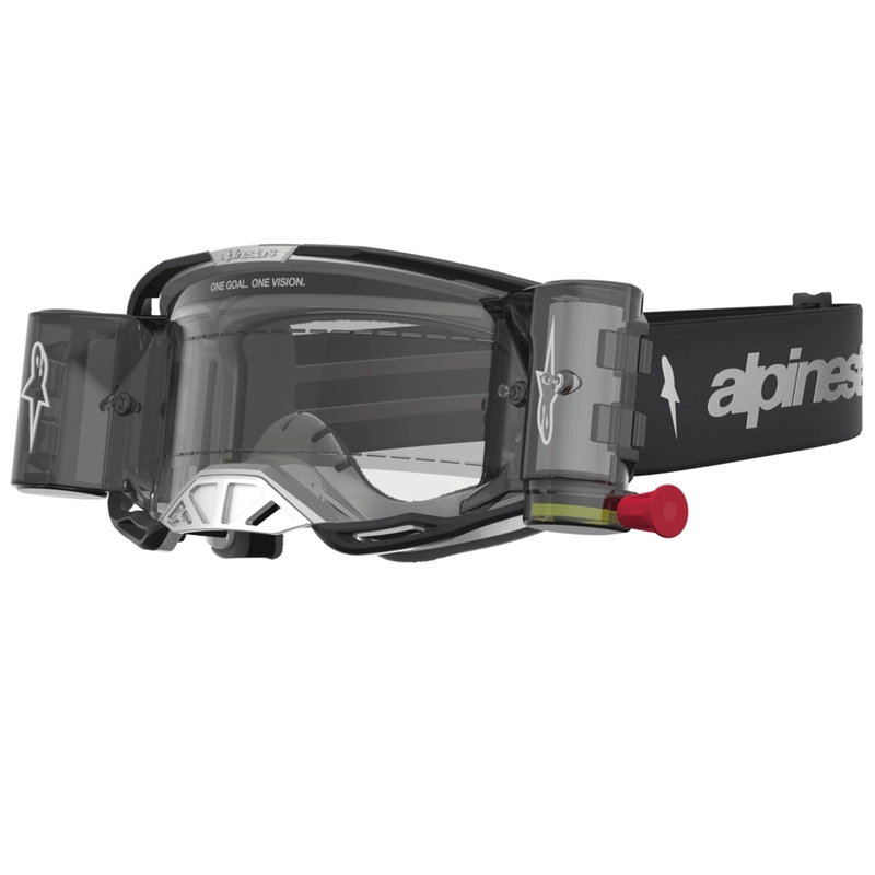 Alpinestars Vision 8 Amber Roll-Off Wide Vision Motocrossbril Zwart-Zilver