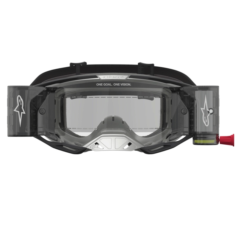 Alpinestars Vision 8 Amber Roll-Off Wide Vision Motocrossbril Zwart-Zilver