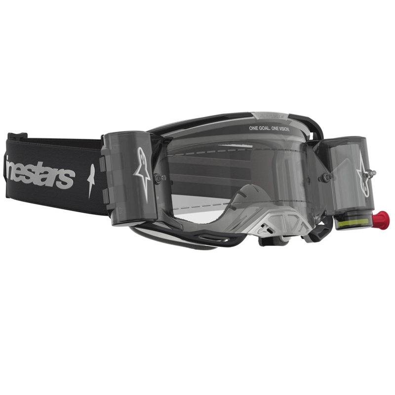 Alpinestars Vision 8 Amber Roll-Off Wide Vision Motocrossbril Zwart-Zilver