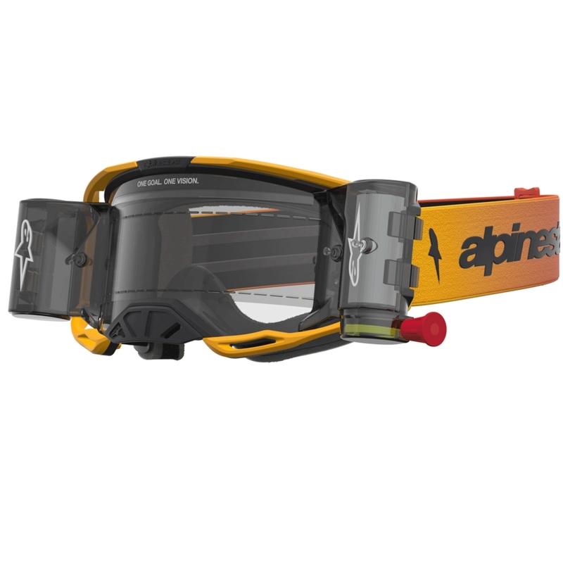 Alpinestars Vision 8 Amber Roll-Off Motocrossbril Geel-Rood-Zwart