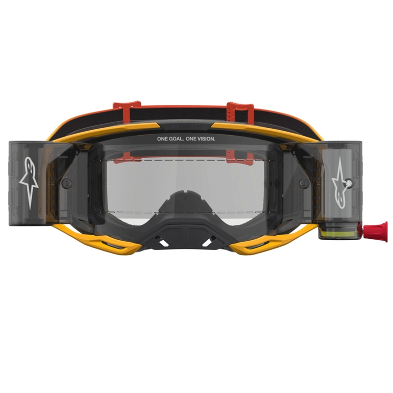 Alpinestars Vision 8 Amber Roll-Off Motocrossbril Geel-Rood-Zwart