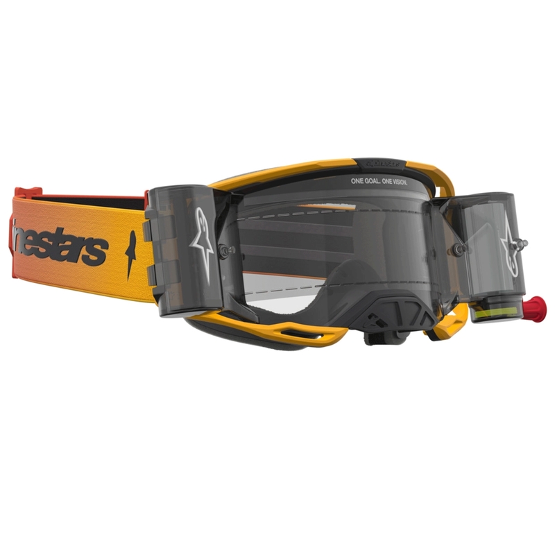 Alpinestars Vision 8 Amber Roll-Off Motocrossbril Geel-Rood-Zwart