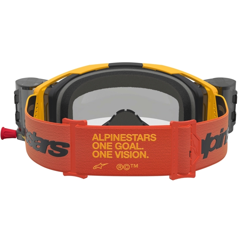 Alpinestars Vision 8 Amber Roll-Off Motocrossbril Geel-Rood-Zwart