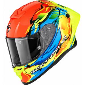 Scorpion EXO-R1 EVO II Air Thrust integraal motorhelm in fluorescerend rood-blauw-geel