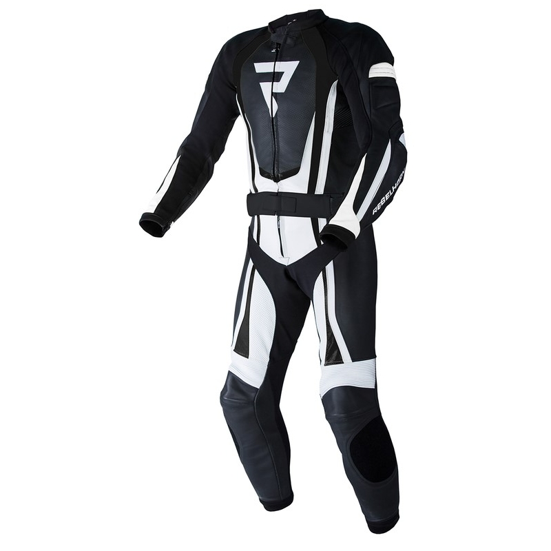 Rebelhorn Piston II PRO zwart-witte motoroverall uitverkoop