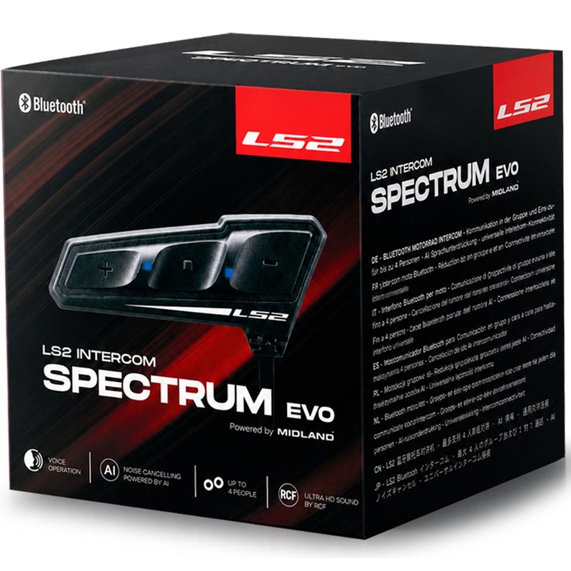 Bluetooth-intercom LS2 Spectrum EVO zwart