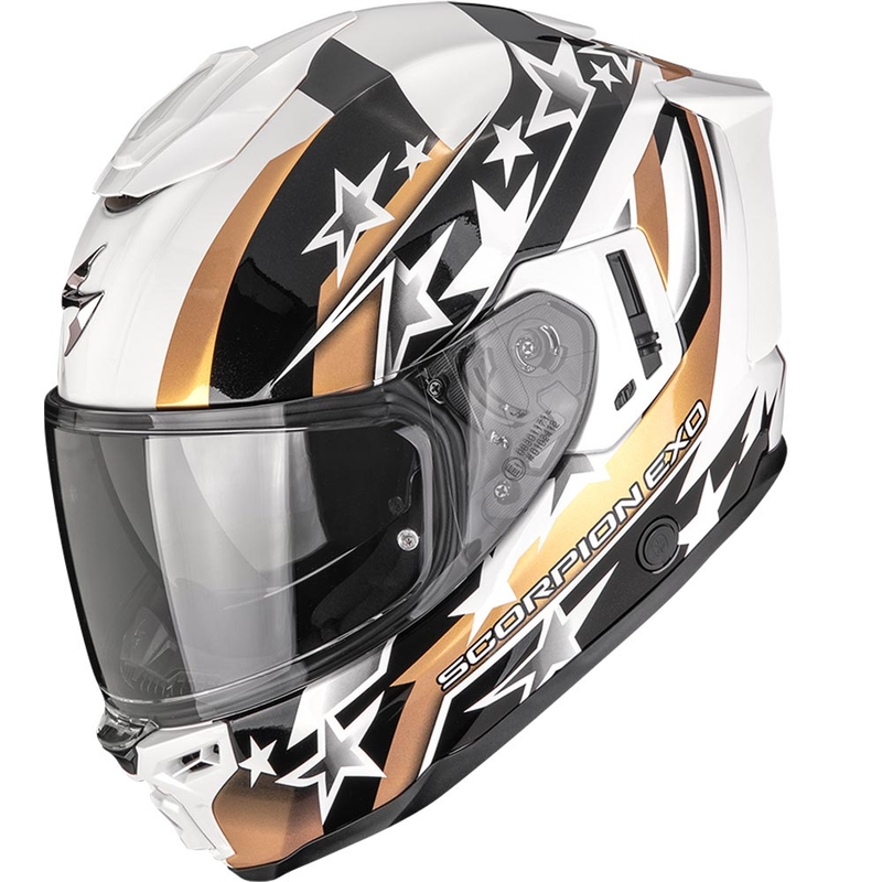 Scorpion EXO-1500 Air Etoile integraalhelm voor motorfietsen, wit-zwart-goud