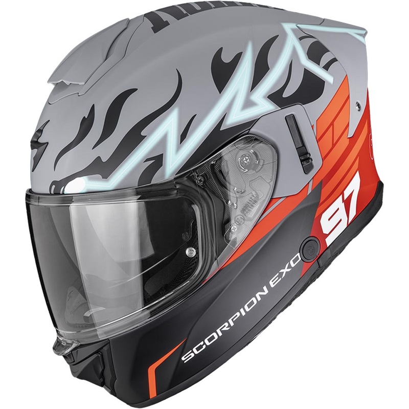 Scorpion EXO-530 Air JSK 97 integraal motorhelm matgrijs-rood