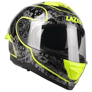 Lazer Rafale SR $13 Originele zwart-grijs-fluo gele integraal motorhelm uitverkoop