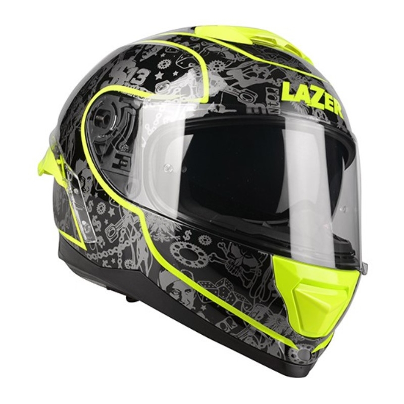 Lazer Rafale SR $13 Originele zwart-grijs-fluo gele integraal motorhelm uitverkoop